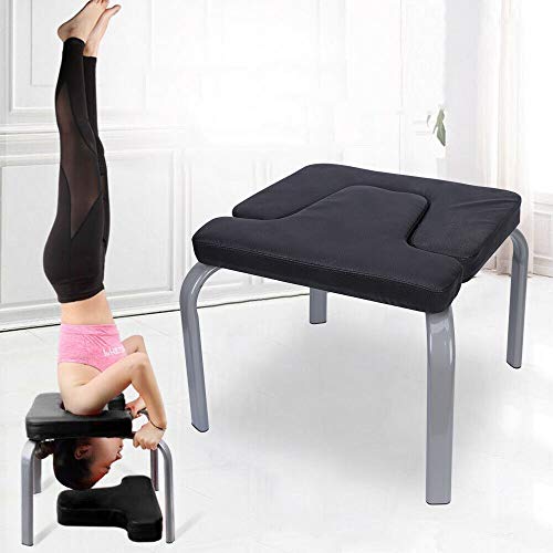 WEIGR Yoga Kopfstandhocker Kopfstand Yogastuhl Yoga Trainingskopfständer Bank Yoga Poster Yoga Hocker Fitness Bench Zuhause Stuhl Fitness für Körper und Geist und Freizeit Schwarz von WEIGR