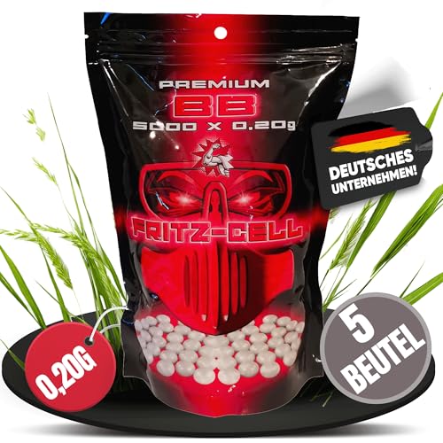5 x Airsoft Softair Kugeln Fritz-Cell Premium BBS 6 mm 0,20g Beutel 5000 Stück 5 x Airsoft Softair Kugeln Fritz-Cell Premium BBS 6 mm 0,20g Beutel 5000 Stück von WEILAX