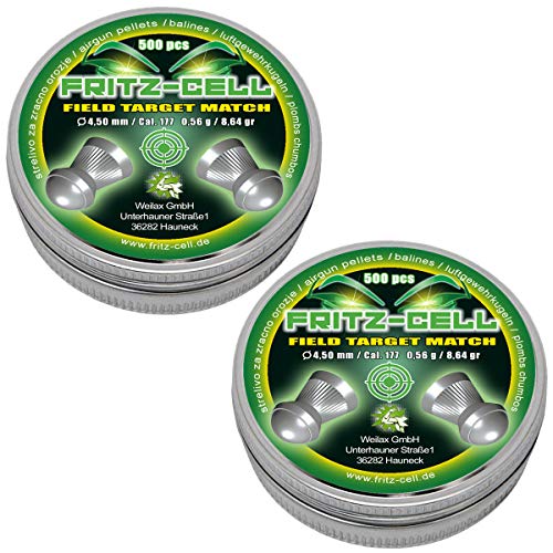 2 x 500 Field Target Match Diabolos 4,50 mm Fritz-Cell für Luftgewehr Luftpistole 2 x 500 Field Target Match Diabolos 4,50 mm Fritz-Cell für Luftgewehr Luftpistole von WEILAX