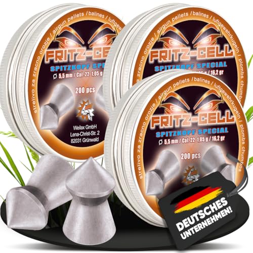 3 x 200 Spitzkopf Special Diabolos 5,5mm Fritz-Cell für Luftgewehr Luftpistole 3 x 200 Spitzkopf Special Diabolos 5,5mm Fritz-Cell für Luftgewehr Luftpistole von WEILAX
