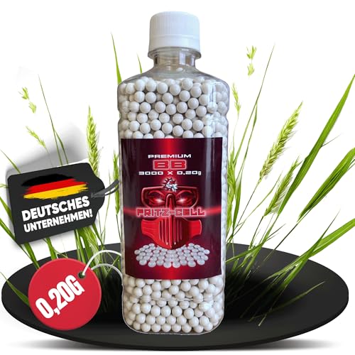 WEILAX Airsoft Softair Kugeln Fritz-Cell Premium BBS 6 mm 0,20g Flasche 3000 Stück von WEILAX