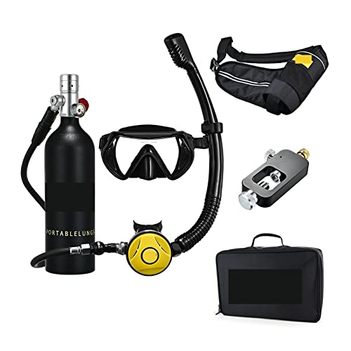 WEIQIAO Tauchflaschen Schnorchel-Unterwassertauch-Rebreather-Tauchgerät, Tragbare Tiefschnorchelausrüstung Tauch-Übungsausrüstung(Silverhead in black bottle) von WEIQIAO
