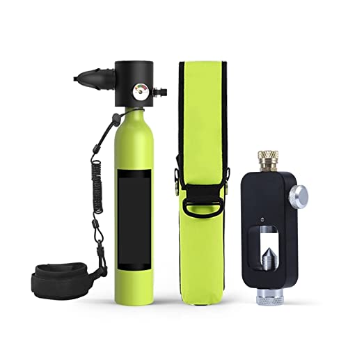 WEIQIAO Tauchflaschen Schwimmen, Freitauchen, 0,5 L, Auslass Mit Konstantem Druck, Notausstiegs-Atemschutzmasken-Set Tauch-Übungsausrüstung(Green) von WEIQIAO