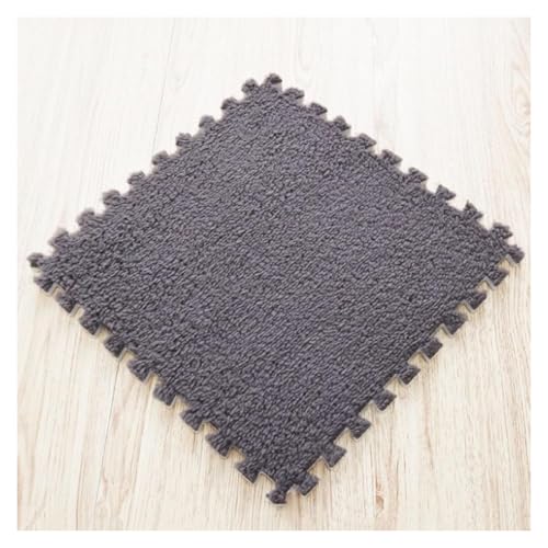 Interlocking Foam Tiles Plüschteppich, 20 Stück 12 x 12 x 0,4 Zoll weiche EVA-Schaumstoffmatten mit geteilter Fuge, rutschfeste, zottelige Kissen, Spiel-Puzzlematte(Gray) von WEITINGKKK