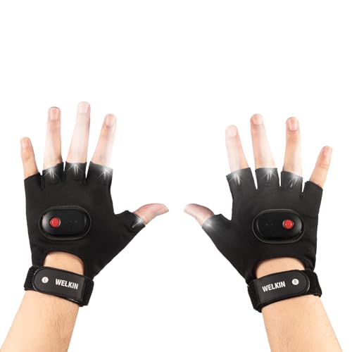 WELKIN LED Handschuhe mit Licht, wiederaufladbare Fingerlichter, Geschenke für Männer, Hands-Free Lichter für Angeln, Lange Standby-Zeit WELKIN LED Handschuhe mit Licht, wiederaufladbare Fingerlichter, Geschenke für Männer, Hands-Free Lichter für Angeln, Lange Standby-Zeit von WELKIN