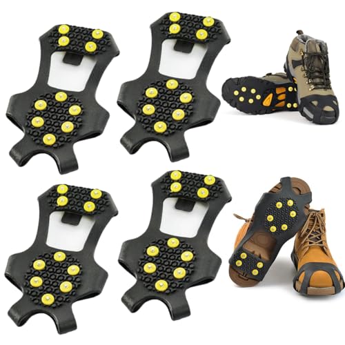 1 Paar Spikes für Schuhe Winter, Anti Rutsch Schuhspikes, Spikes Schuhe Schuhkrallen mit 10 Schuhspikes, Steigeisen Eisklampen für Schuhe, Stretch Schuhe Spikes für Wandern, Schnee, Winter Outdoor 1 Paar Spikes für Schuhe Winter, Anti Rutsch Schuhspikes, Spikes Schuhe Schuhkrallen mit 10 Schuhspikes, Steigeisen Eisklampen für Schuhe, Stretch Schuhe Spikes für Wandern, Schnee, Winter Outdoor von WELLXUNK