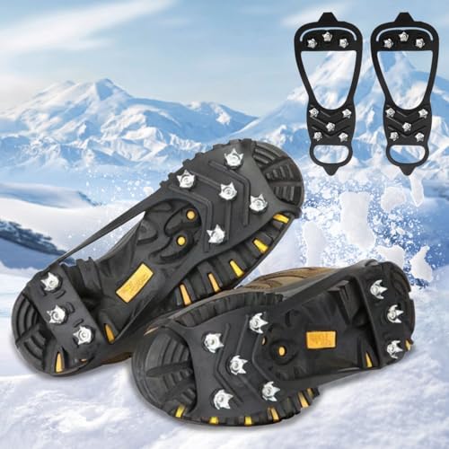 2 Paar Steigeisen, Schuhspikes, Spikes für Schuhe Winter, Steigeisen für Wanderschuhe, Anti-Rutsch Schuhspikes, Steigeisen für Bergschuhe, für EIS und Winter Outdoor Sports Klettern 2 Paar Steigeisen, Schuhspikes, Spikes für Schuhe Winter, Steigeisen für Wanderschuhe, Anti-Rutsch Schuhspikes, Steigeisen für Bergschuhe, für EIS und Winter Outdoor Sports Klettern von WELLXUNK