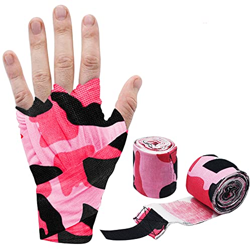 Boxbandage, Boxhandbandagen, Boxhandbandagen, Innenhandschuhe for Boxbandagen mit extra breitem Verschluss, Faust- und Handgelenkschutz for Männer und Frauen(Color:Pink) von WENFEN