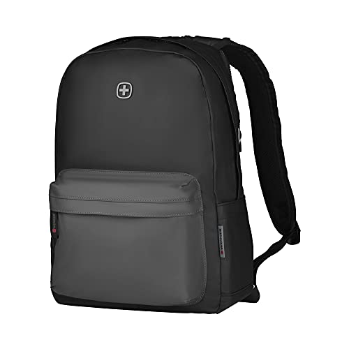 WENGER 606968 PHOTON Beschichteter 14-Zoll-Laptop-Rucksack mit gepolstertem Laptop-Fach und separatem 10-Zoll-Tablet-Fach, Schwarz (18 Liter) von WENGER