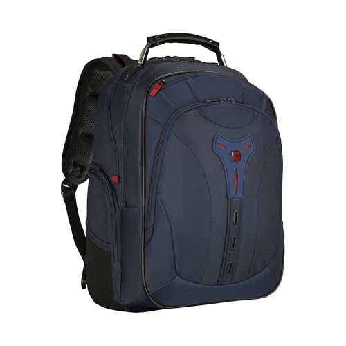 WENGER Pegasus Deluxe Laptop-Rucksack, Notebook 14 bis 16 Zoll, Tablet bis 10 Zoll, 25 l, Damen Herren, Business Uni Schule Reisen, Blau, 653529 von WENGER