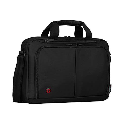 WENGER Source 14 Laptop-Tasche zum Umhängen, Notebook bis 14 Zoll, Tabletfach bis 10 Zoll, Aktentasche, Organizer, 5 l, Damen Herren, Büro Business-Reisen Uni, Schwarz, 601064 von WENGER