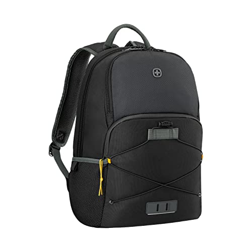 WENGER Trayl Laptop-Rucksack mit Tablet-Fach, Notebook bis 15.6 Zoll, Tablet bis 10 Zoll, Organizer, 22 l, Damen Herren, Büro Business-Reisen Uni, Schwarz, Nachhaltig, 612564 von WENGER