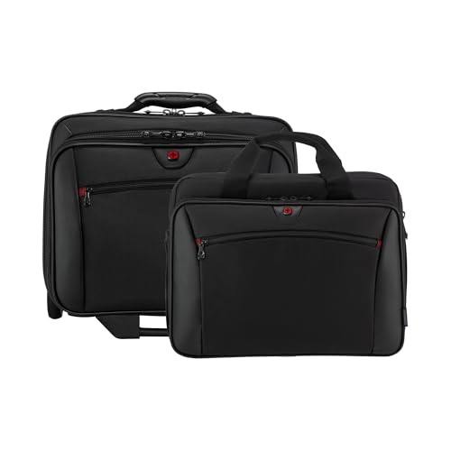 WENGER Potomac Trolley Laptop-Tasche, Notebook bis 17 Zoll, Herausnehmbare Laptop-Tasche 15.4 Zoll, Organizer, 28 l, Damen Herren, Büro Business-Reisen Uni, Schwarz, 600661 von WENGER