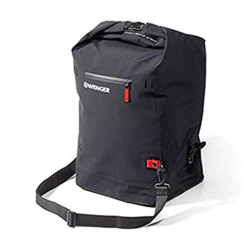 Wenger Dry Bag Bolligen 70 Liter wasserdichte Tasche mit Trageriemen Packsack dauerhaft wasserdicht Beutel Umhängetasche Schutztasche für Kajak Wanderung, Camping, Skilaufen, Schwimmen, Am Strand, Radfahren und Wasser Sport Unisex schwarz L23.1038.01 von WENGER