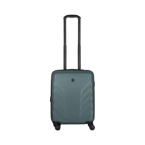 WENGER Motion Carry-On Hartschalenkoffer, Handgepäck, Trolley, 36 (43) l, Sicherheitsschloss, Damen Herren, Reisen Urlaub, Grün/Grau, 612702 von WENGER