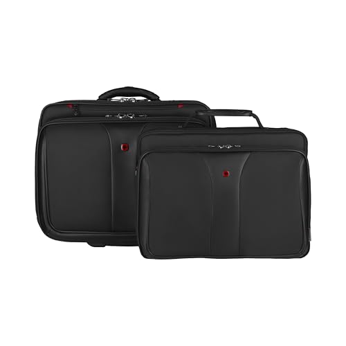 WENGER Patriot Aktenkoffer, 2 in 1-Laptoptasche zum Rollen, Notebook bis 17 Zoll, 32 l, Damen Herren, Büro Business Uni Schule, Schwarz, 600662 von WENGER