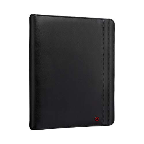 WENGER Venture Schreibmappe mit 10 Zoll Tabletfach, Tragegriff, Padfolio mit Business-Organizer, Damen Herren, Büro Business-Reisen Uni, Schwarz, 611710 von WENGER