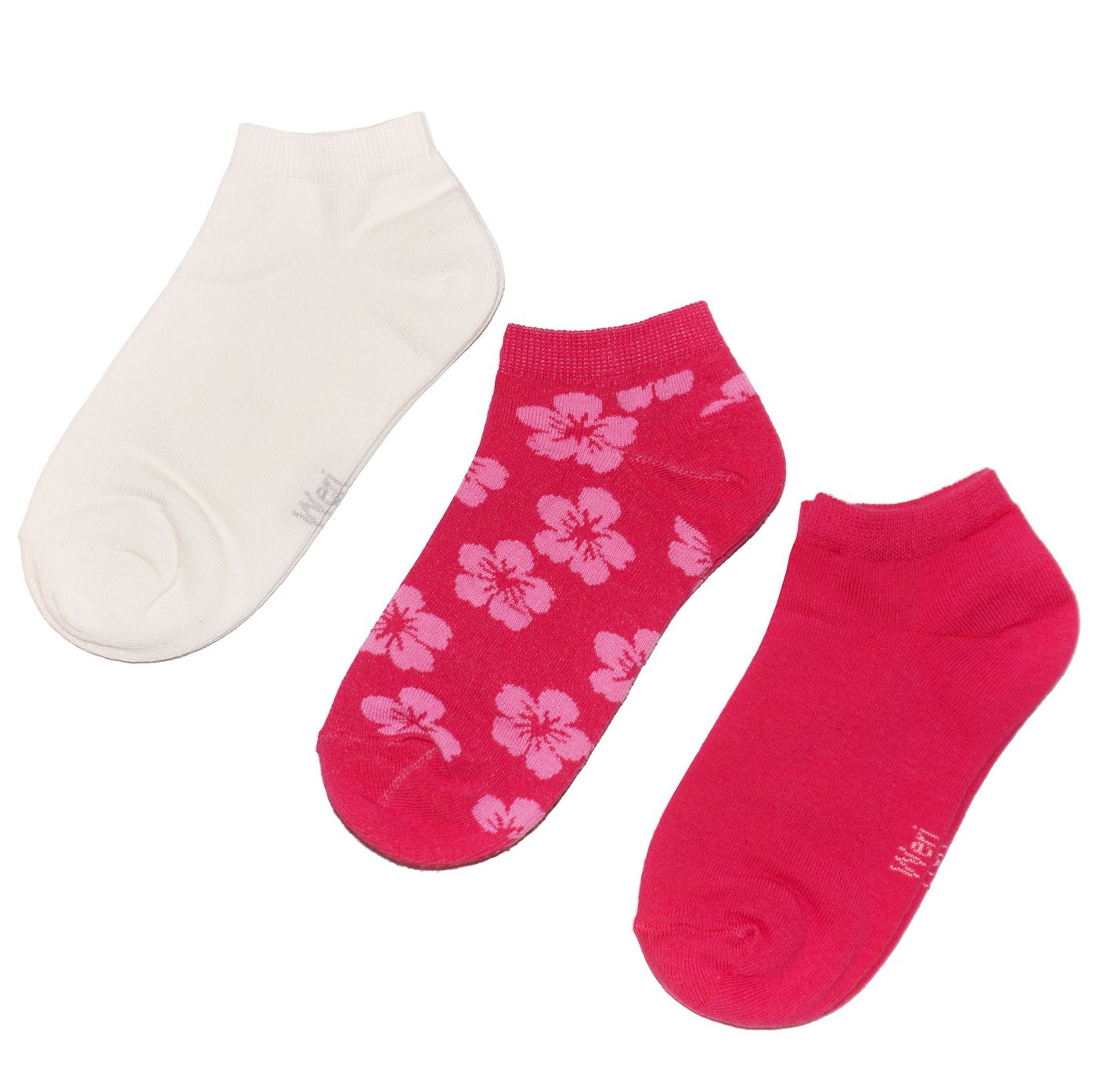 WERI SPEZIALS Strumpfhersteller GmbH Sneakersocken Sneakersocken 3-er Pack für Mädchen und Damen >>Hawaii<< aus Baumwolle (Set) 3er-Pack von WERI SPEZIALS Strumpfhersteller GmbH