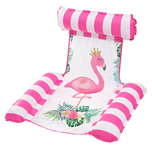 WERNNSAI Wasserhängematte Liege - Flamingo Wasser Hängematte Schwimmmatte für Erwachsene Aufblasbare Schwimmbecken Hängematte Schwimmende Mehrzweck Pool Liegeliege für Den Sommer Außenpool Strand See von WERNNSAI