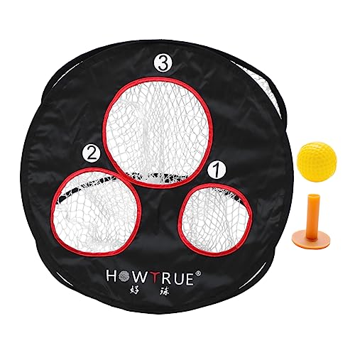 WESIEVYA 1 Golfübungsnetz Schwingübungsnetz gelbe Golfbälle Fahrnetz Golftrainer Golf-Tee-Kit Golf übungsnetz Golf Practice net Werkzeug Indoor-Golfen Golftrainingshilfen Nylon Black von WESIEVYA