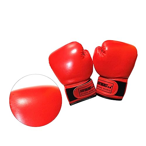 WESIEVYA 1 Paar Boxhandschuhe Boxschuhe Fäustlinge Kinder Boxsack Trainingshandschuhe für Männer PU-Handschuhe Kinderhandschuhe Boxkampfhandschuhe boxhandschuh für Kinder rot von WESIEVYA