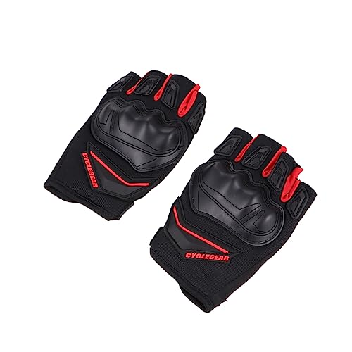 WESIEVYA 1 Paar Halbe Finger Kurze Handschuhe Guantes para Gym Hombre Straßenhandschuhe -reithandschuhe Sportausrüstung Halbfingerhandschuhe Zum Reiten Fahrradhandschuhe Herren Rot von WESIEVYA