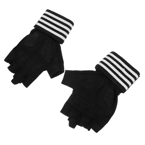 WESIEVYA 1 Paar Sporthalbfingerhandschuhe Gewichtheber Handschuhe Gewichtheben Handschuhe angelhandschuhe Sport Anzug rutschfeste Trainingshandschuhe Handschuhe Fitnessstudio Eisseide Black von WESIEVYA