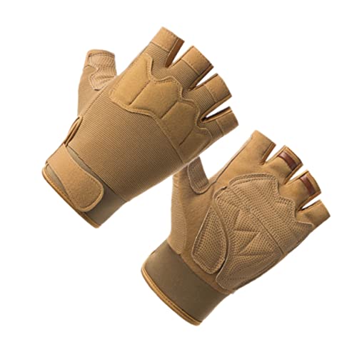 WESIEVYA 1 Paar Sporthandschuhe rutschfeste Handschuhe Outdoor-Handschuhe Trainingshandschuhe Für Männer Halbfingerhandschuhe Reithandschuhe Schnittfeste Handschuhe Brown von WESIEVYA