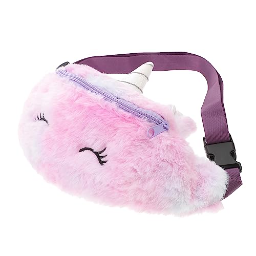 WESIEVYA 1 STK Einhorn-Gürteltasche Bauchtasche Bärentasche Leichensack Tasche für Mädchen Geldbeutel umhängebeutel schulterbeutel Einhorn-Hüfttasche Umhängetasche Plüsch Violett von WESIEVYA