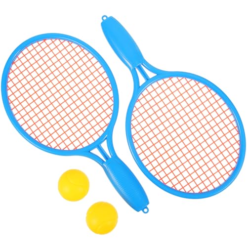 WESIEVYA 1 Set Tragbarer Badmintonschläger Für Ideales Sportspielzeug Für Drinnen Und Draußen Inklusive 2 Schlägern Und 2 Blauen Tennisbällen Perfekt Für Eltern Kind Aktivitäten von WESIEVYA