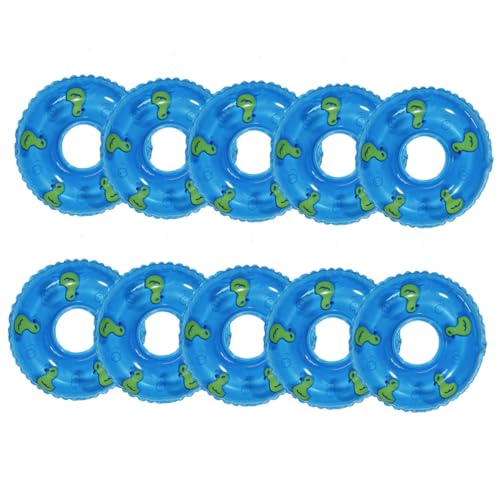 WESIEVYA 10st Entenschwimmring Entzückender Mini-schwimmring Mini-spielzeugbecken Schweben Mini-zubehör Mini-Puppen Kleine Schwimmringe Mini-schwimmringe Dekor Verwerflich Foto PVC Blue von WESIEVYA