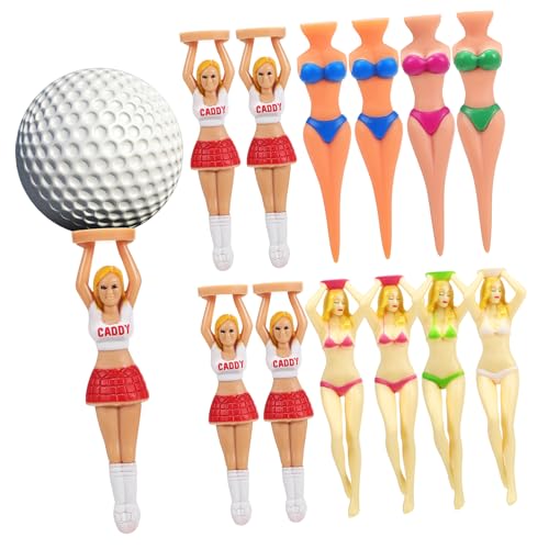 WESIEVYA 12st Hohe Golf-tees Golfschläger Golfzubehör Für Damen Golfer- - Lustige Golf-tees Golfausrüstung Bier-Golf-tees Cheerleader-Golf-tees Kleine Golfabschläge Plastik von WESIEVYA