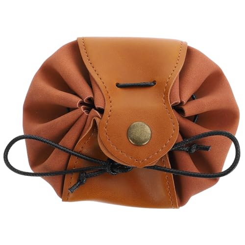 WESIEVYA 1stk Würfel Ledertasche Geldbörse Für Damen Vintage-geldbörse Münzbeutel Für Herren Schlüsseltasche Für Kopfhörer Herren Geldbörse Herren-geldbörse Herrengürtel Gefrostet Pu Brown von WESIEVYA