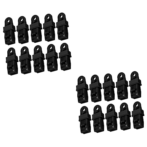 WESIEVYA 20 STK Sicherungsclip Camping-Klemmclips Clip für Zeltdach Zeltverschlussgriff Markise Zeltclip zeltklemmen Zeltbefestigung Zelte Campingklemme Camping-Clips Nylon-Kunststoff Black von WESIEVYA