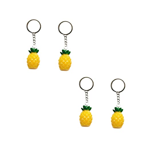 WESIEVYA 4 Stück Schlüsselanhänger-anhänger Ananas Fruchtschmuck Kleiner Korb Mit Deckel Rund Schlüsselanhänger Dekor Yellow von WESIEVYA