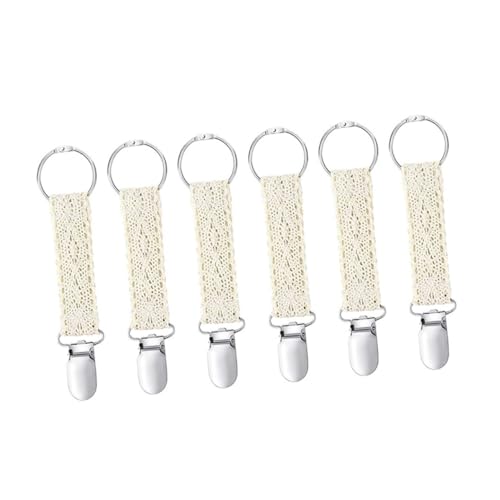 WESIEVYA 6St Spitze Hut Clip Damen Hut Reisetaschen Reise-Einkaufstasche handschuh Clip handtuchklemme geldbörse Spitzenhut-Clip-Zubehör Hutclip für die Reise an der Tasche Legierung Beige von WESIEVYA