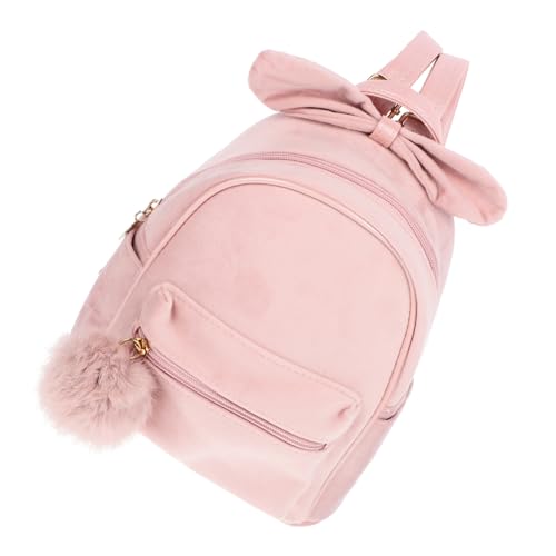 WESIEVYA Anti Verlust Tasche Kleiner Rucksack Kinderrucksack Hasenohren Rucksack Glitzer Rucksack Studentenrucksack Rosa von WESIEVYA