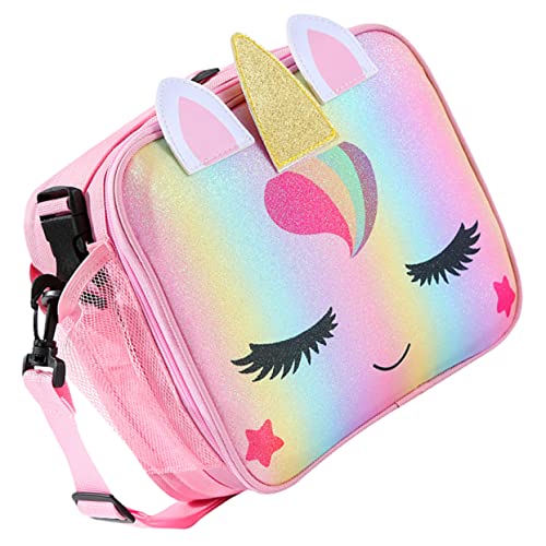 WESIEVYA Einhorn Umhängetasche Für Mädchen Kinder Süße Geldbörse Mädchen-geldbörse Kleine Crossbody-umhängetasche Cartoon-kindertasche Kleinkindertaschen Geldbeutel Polyester Rosa von WESIEVYA