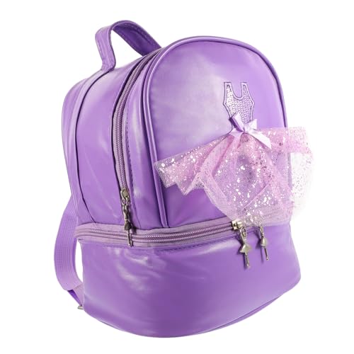 WESIEVYA Rucksack Für Kinder Balletttasche Für Mädchen Tragbare Reisetasche Mit Großem Fassungsvermögen Violette Schultasche Für Tanz Und Freizeit Ideal Für Ballett Und Lateintanz von WESIEVYA