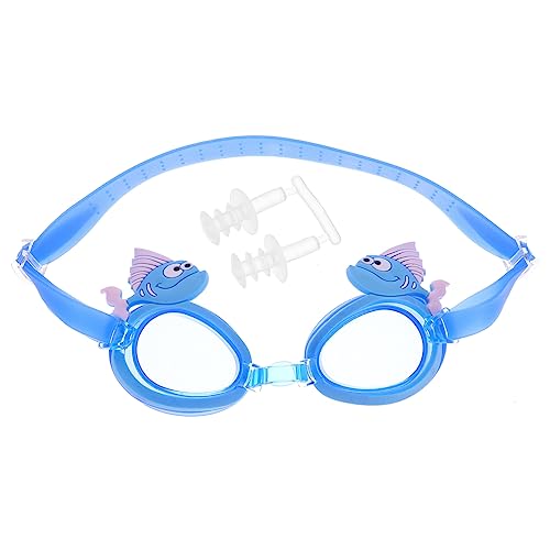 WESIEVYA Schwimmbrillen Für Kinder Brille Für Kinder 3-6 Schwimmbrillen Für Mädchen Ohrstöpsel Zum Schwimmen Für Kinder Schneebrille Für Kinder Süße Schwimmbrille Meeresbrille Blue Stk von WESIEVYA