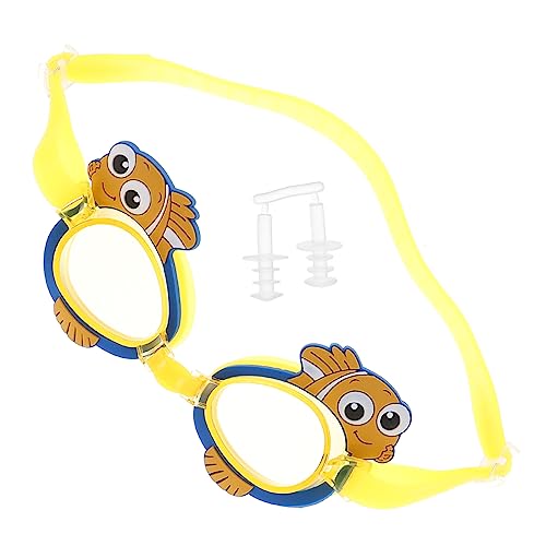 WESIEVYA Schwimmbrillen Für Kinder Schwimmendes Auge Cartoon-schwimmbrille Schwimmbrille Für Kinder 6- Kinderbrille Schwimmbrille Kleinkind Spaß Meerjungfrau-brille Karikatur Yellow Silikon von WESIEVYA