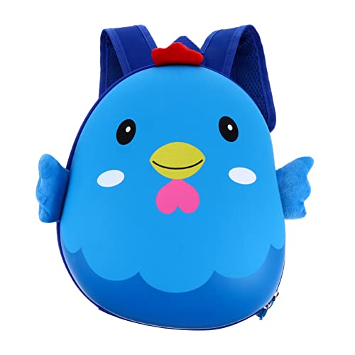 WESIEVYA Tasche Tierischer 3D-Rucksack Premium Kinderrucksack Kinder-Cartoon-Huhn-Eierschalen-Rucksack Schulranzen School Bag strapazierfähiger Kinderrucksack Kindergarten Rucksack Blue von WESIEVYA