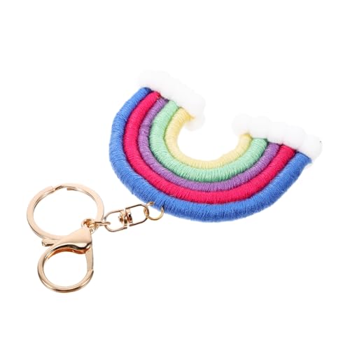 WESIEVYA Taschenverzierungen Spielzeug Stern-Schlüsselanhänger Zubehör Reize Kette Auto schlüsselanhänger car Keychain bunter Taschenanhänger handgewebter Schlüsselhalter Baumwollseil Blue von WESIEVYA