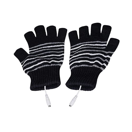 WESIEVYA USB Beheizte Halbfingerhandschuhe Für Winter Fäustlinge Schwarz Ideal Für Outdoor Aktivitäten Und Touchscreen Anwendungen Waschbar Und Warmhaltend Für Damen Und Herren von WESIEVYA