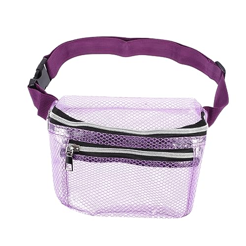 WESIEVYA Umhängetasche Bauchtasche Hüfttasche für Damen Kletter-Gürteltasche aufbewahrungssack Storage Pockets Earphone Tasche mit großem Fassungsvermögen transparente Hüfttasche TPU Violet von WESIEVYA