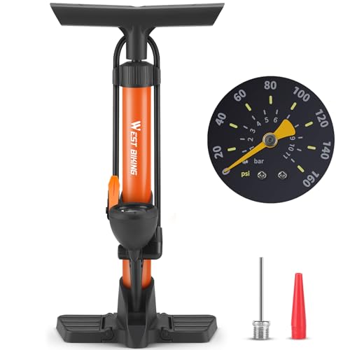 WESTGIRL Fahrradpumpe mit Manometer Luftpumpe Fahrrad Alle Ventile 11Bar/160 Psi Standluftpumpe für Rennrad, E-BIK Mountainbike - Fahrrad Pumpe für Französische Ventile WESTGIRL Fahrradpumpe mit Manometer Luftpumpe Fahrrad Alle Ventile 11Bar/160 Psi Standluftpumpe für Rennrad, E-BIK Mountainbike - Fahrrad Pumpe für Französische Ventile von WESTGIRL