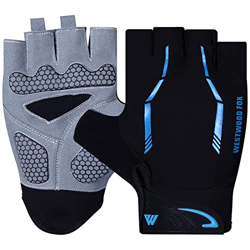 WESTWOOD FOX Fahrradhandschuhe Halbfinger Unisex Griffe Fahrrad Sommer Reiten MTB Bike Handschuhe rutschfest fingerlos Mountainbike Fahren Herren Sport Wandern Handschuhe (blau, M) WESTWOOD FOX Fahrradhandschuhe Halbfinger Unisex Griffe Fahrrad Sommer Reiten MTB Bike Handschuhe rutschfest fingerlos Mountainbike Fahren Herren Sport Wandern Handschuhe (blau, M) von WESTWOOD FOX