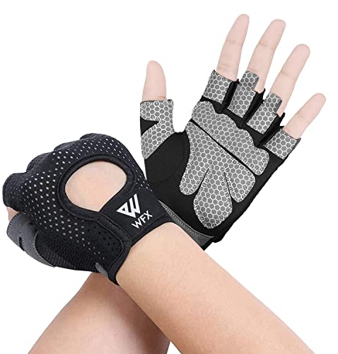 WESTWOOD FOX Fitness Handschuhe Atmungsaktive Trainingshandschuhe für Damen und Herren Gewichtheberhandschuhe Bodybuilding Gym Übung rutschfestes Crossfit Krafttraining (Schwarz, L) von WESTWOOD FOX