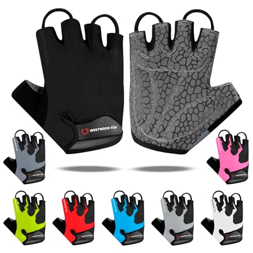 WESTWOOD FOX Fahrradhandschuhe Für Männer Halbfinger-Handschuhe rutschfest Nicht Atmungsaktiv Stoßdämpfend Mountainbike-Handschuhe Männer Frauen MTB-Handschuhe Unisex von WESTWOOD FOX