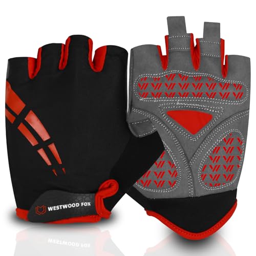 Fahrradhandschuhe für Herren und Damen Halbfinger-Gel-gepolsterte rutschfeste Mountainbike-Handschuhe für Herren und Damen atmungsaktive Stoßdämpfung griffige Handfläche Fahrrad-Sommermottoms Fahrradhandschuhe für Herren und Damen Halbfinger-Gel-gepolsterte rutschfeste Mountainbike-Handschuhe für Herren und Damen atmungsaktive Stoßdämpfung griffige Handfläche Fahrrad-Sommermottoms von WESTWOOD FOX